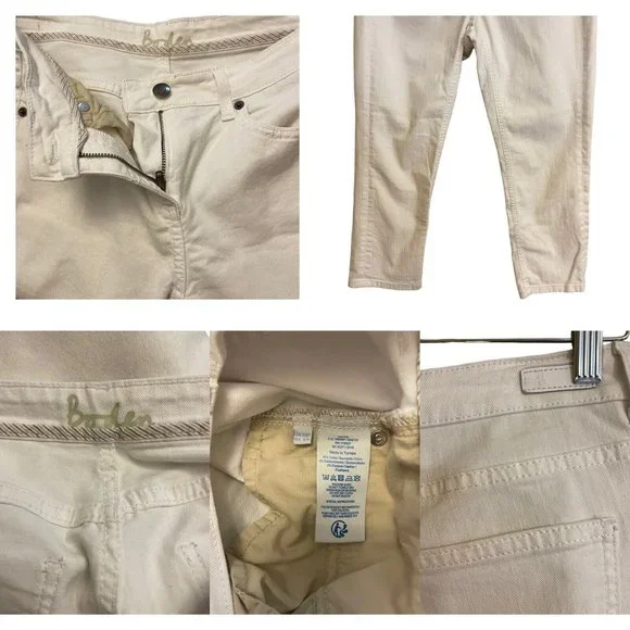 Boden Women Cropped White Jean 6P Solid Summer Denim Luxe Stretch Casual Preppy - Picture 13 of 13